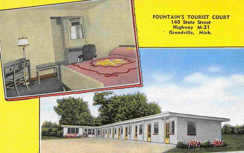 Fountain Motel (Fountains Tourist Court) - Vintage Postcard